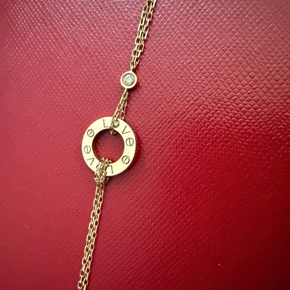 Cartier Rose Gold Love Chain Bracelet with Diamond - Picture 3 of 8